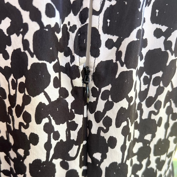 Zara Basic Black & White Printed Silk & Polyester Dress size large - Picture 5 of 6